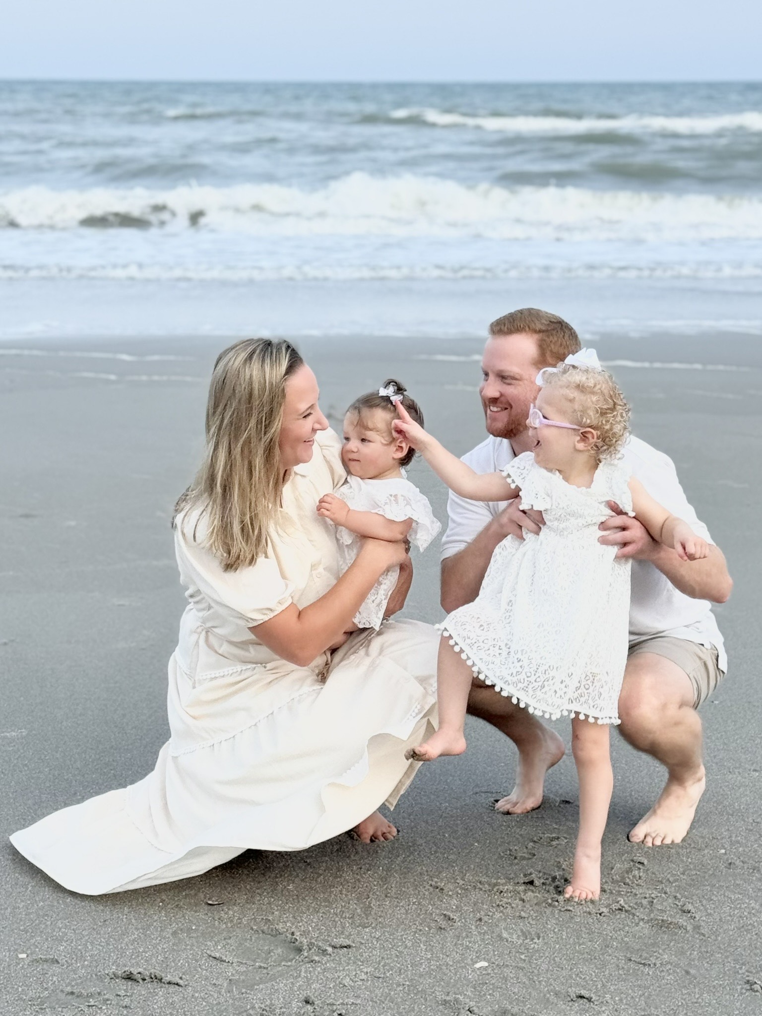 Emily Amerson with her family on the beach